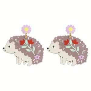 Floral Hedgehog Earrings